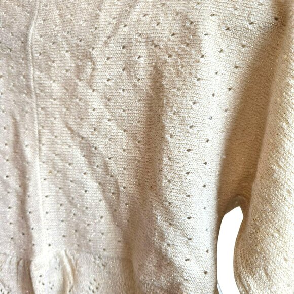 Limited Too Girls Cream Gold Sweater XXL Open-Front Cardigan V-neck jj3751 - Picture 5 of 7